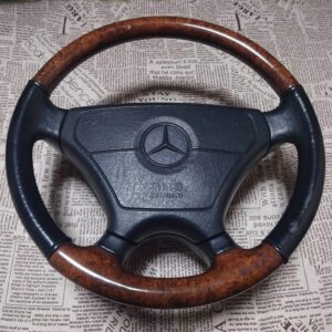 Original Lorinser Sportline Steering Wheel – Black Leather Burl Wood W124 W126 W123