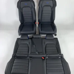 VW Golf 8 R interior, leather black/blue stitching