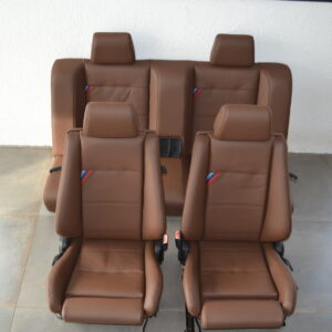 BMW E30 M3 Leather Seat Set Tan Cognac M Stripe OEM | Rare Complete Set