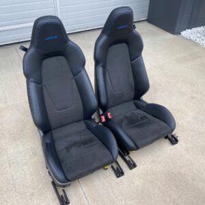 Porsche 911 992 GT3 Seats – Black Leather & Alcantara, Blue GT3 Logo, Blue Stitching, OEM